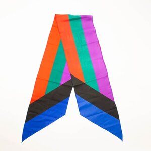 Color Block Long Scarf Vintage Accessories